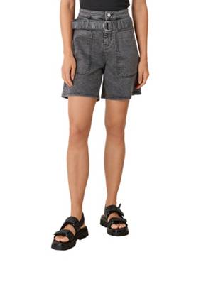 s.Oliver Relaxed: Denim-Short mit Stoffgürtel Jeanshosen blau