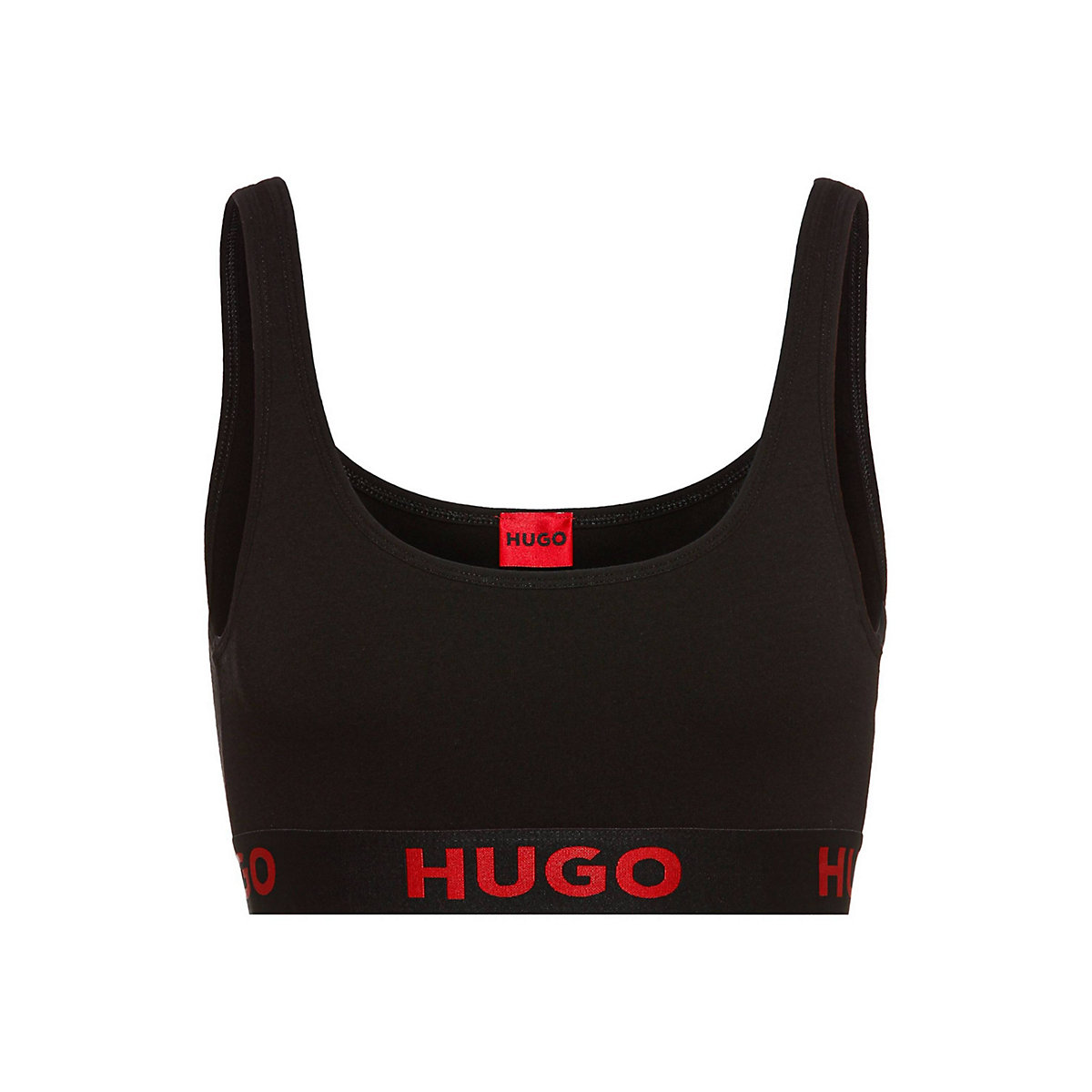 HUGO Damen Bustier Bralette Sporty Logo Baumwolle Logo einfarbig Bustiers schwarz