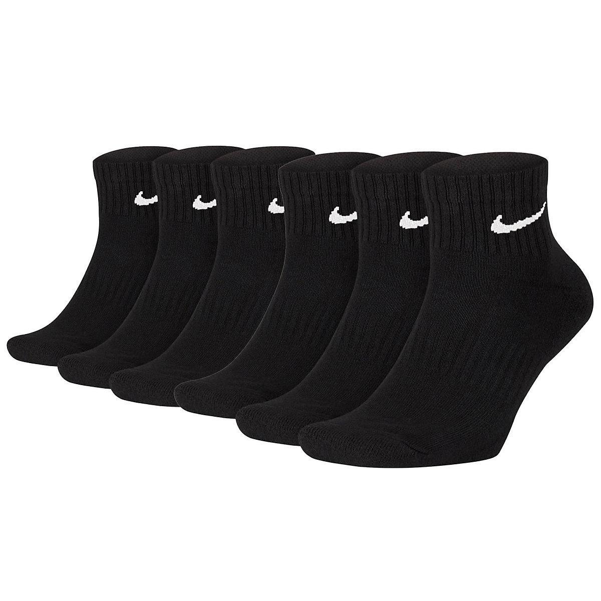 NIKE Unisex 6er Pack Sportsocken Everyday Cotton Cushioned Ankle einfarbig Sportsocken schwarz