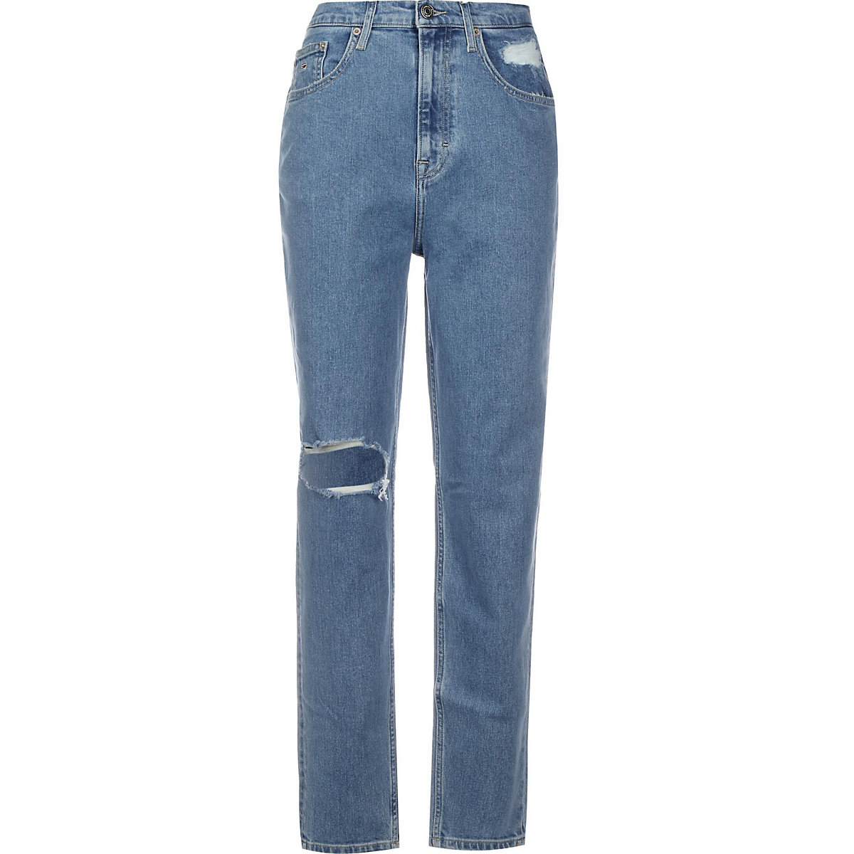 TOMMY JEANS Tommy Jeans Jeans Mom UHR Tapered Jeanshosen blau TOMMY JEANS Tommy Jeans Jeans Mom UHR Tapered Jeanshosen blau