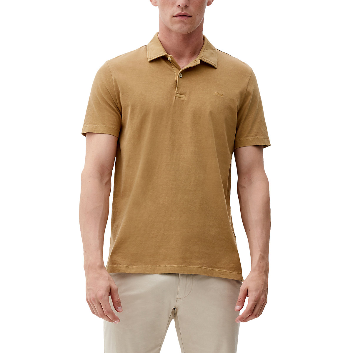 s.Oliver Poloshirt mit dezenter Logostickerei T-Shirts beige