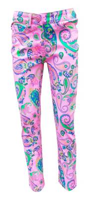 familytrends Ausgefallene Mädchenjeans mit farbenfrohen Design und Ornamenten für Mädchen rosa