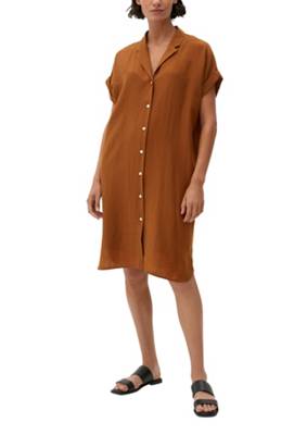 s.Oliver BLACK LABEL Kleid mit Reverskragen Jerseykleider braun
