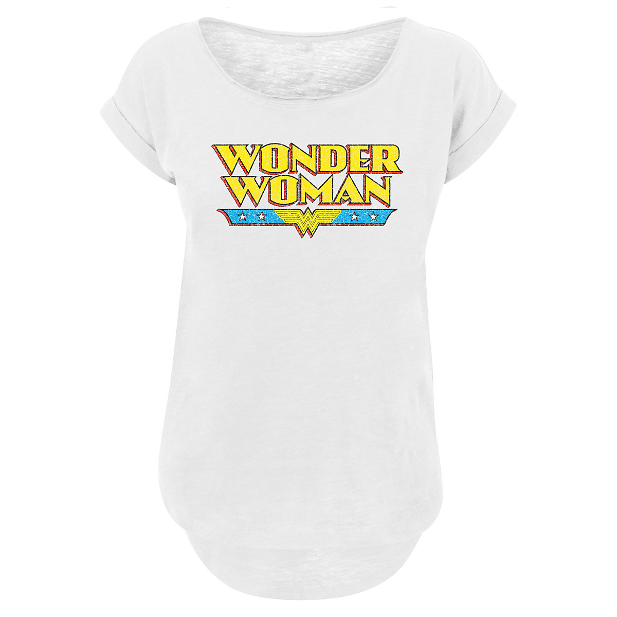 F4NT4STIC DC Comics Superhelden Wonder Woman Crackle Logo T-Shirts weiß