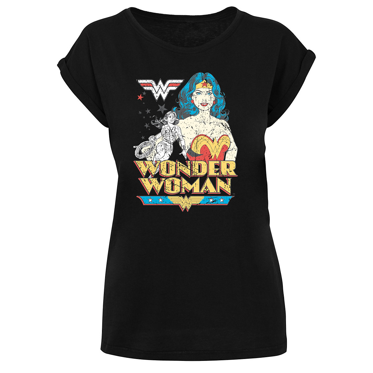 F4NT4STIC DC Comics Superhelden Wonder Woman Posing T-Shirts schwarz