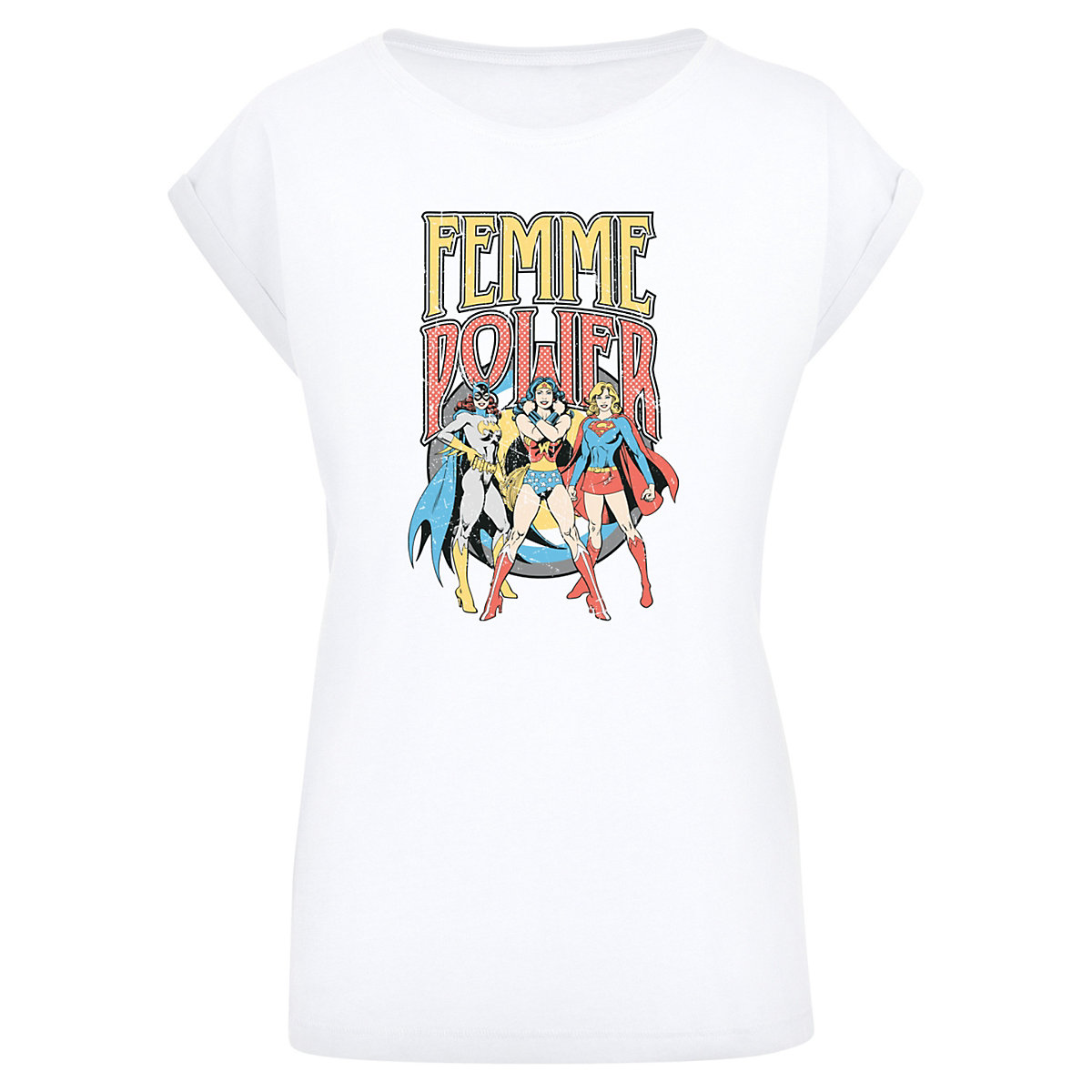 F4NT4STIC DC Comics Superhelden Wonder Woman Femme Power T-Shirts weiß