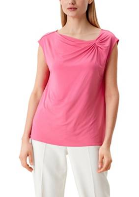 s.Oliver BLACK LABEL Top mit Knotendetail T-Shirts pink