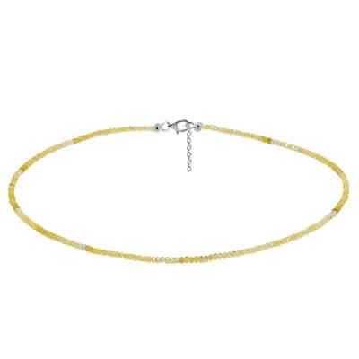 XEN Opal - Collier gelb 3 mm facettiert 48 + 5 cm 925 Silber Halsketten