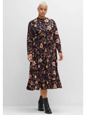 sheego Jerseykleid Jerseykleider schwarz-kombi