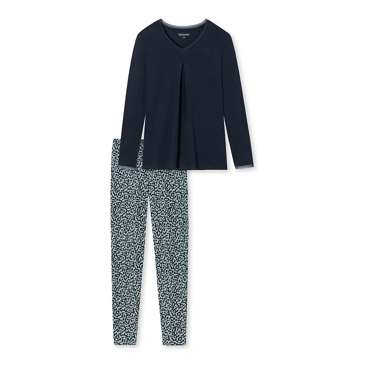 SCHIESSER Pyjama Classic Comfort Fit Schlafanzüge blau