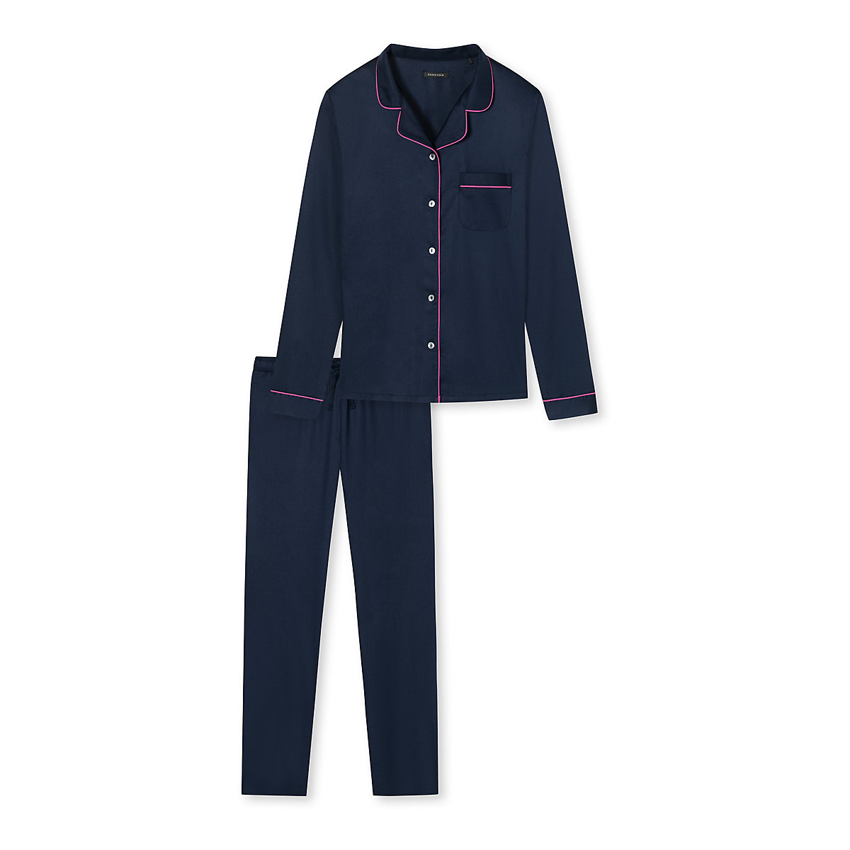 SCHIESSER Pyjama selected premium inspiration Schlafanzüge dunkelblau