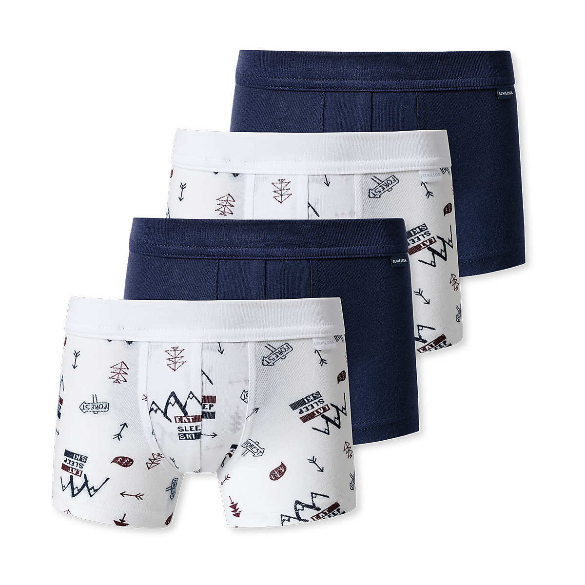 SCHIESSER Retro-Short / Pant 4er Pack Feinripp Organic Cotton Panties für Jungen dunkelblau