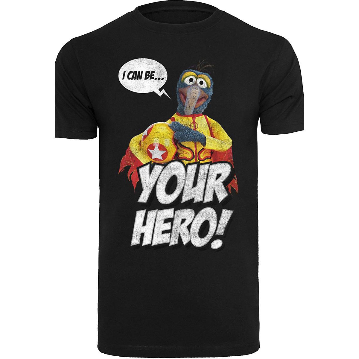 F4NT4STIC Disney Die Muppets Gonzo I Can Be Your Hero T-Shirts schwarz
