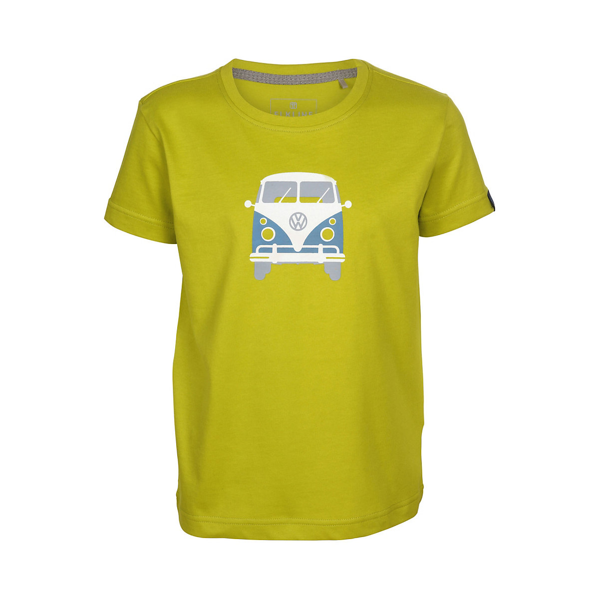 elkline T-Shirt Teeins mit Bulli Brust und Rücken Print für Kinder gelb/grün