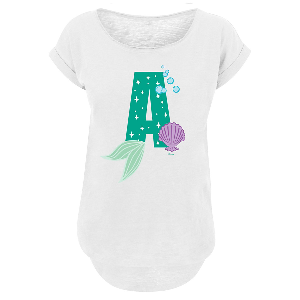 F4NT4STIC Disney Alphabet A Is For Arielle die Meerjungfrau T-Shirts weiß