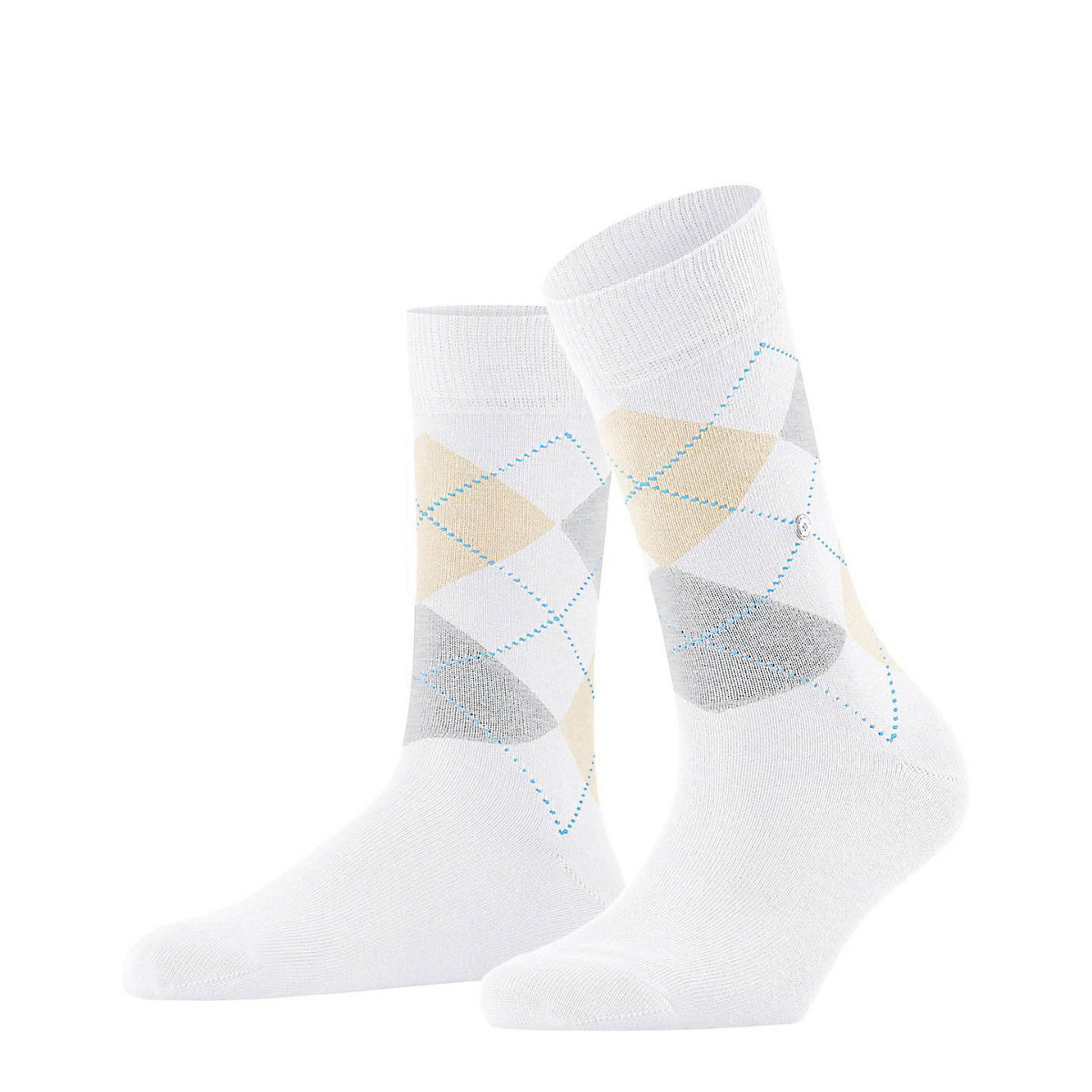 Burlington Damen Socken Queen Kurzstrümpfe Baumwolle Rautenmuster Logoemblem Socken mehrfarbig