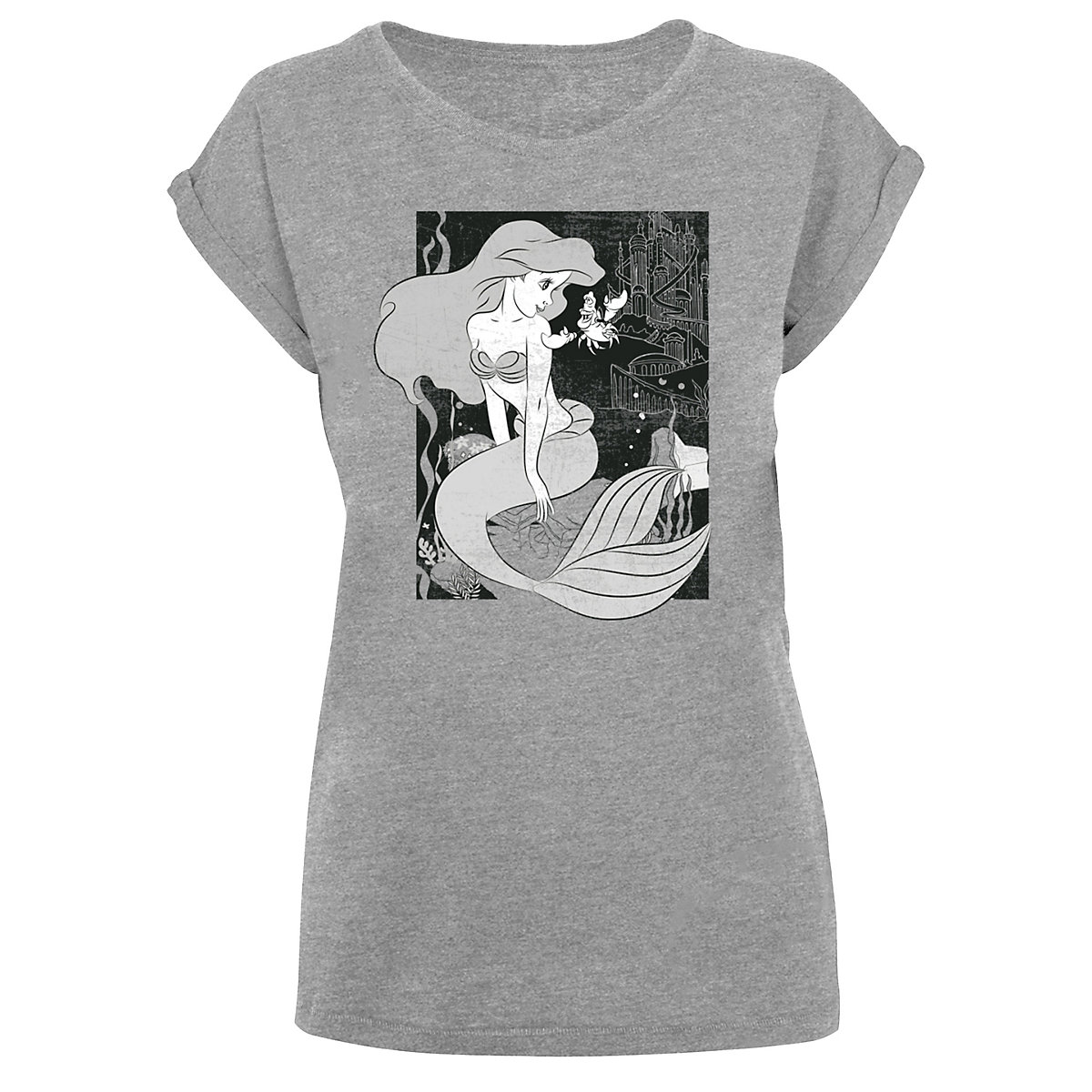 F4NT4STIC Disney Arielle die Meerjungfrau T-Shirts grau
