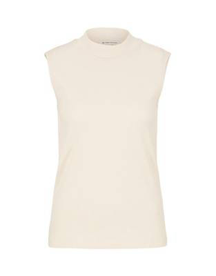 TOM TAILOR Ärmelloses T-Shirt mit Stehkragen Tops creme