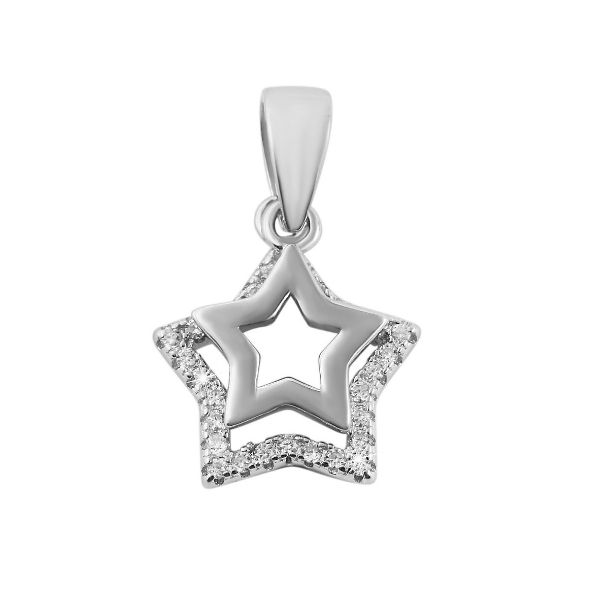 Adelia's Adelia´s Anhänger Stern aus 925 Silber mit Zirkonia Kettenanhänger  für Mädchen silber