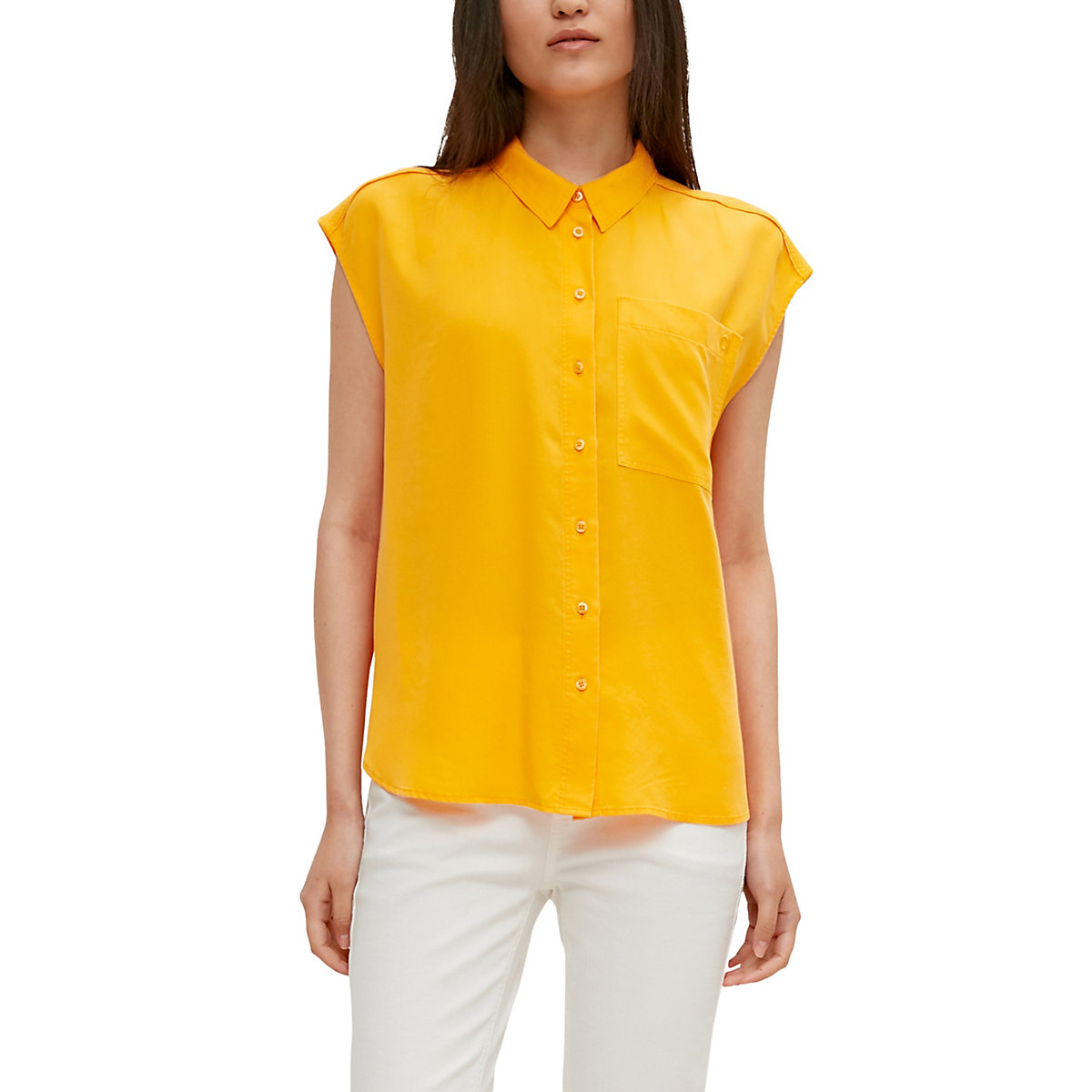 comma casual identity Bluse mit überschnittenen Schultern Blusentops gelb comma casual identity Bluse mit überschnittenen Schultern Blusentops gelb