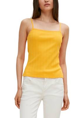 comma casual identity Top mit Rippstrick-Muster Tops gelb