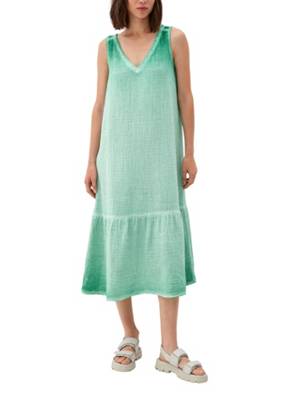 s.Oliver Musselin-Kleid mit Waschung Jerseykleider türkis