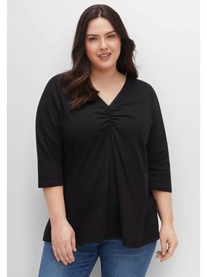 sheego 3/4-Arm-Shirt 3/4-Arm-Shirts schwarz