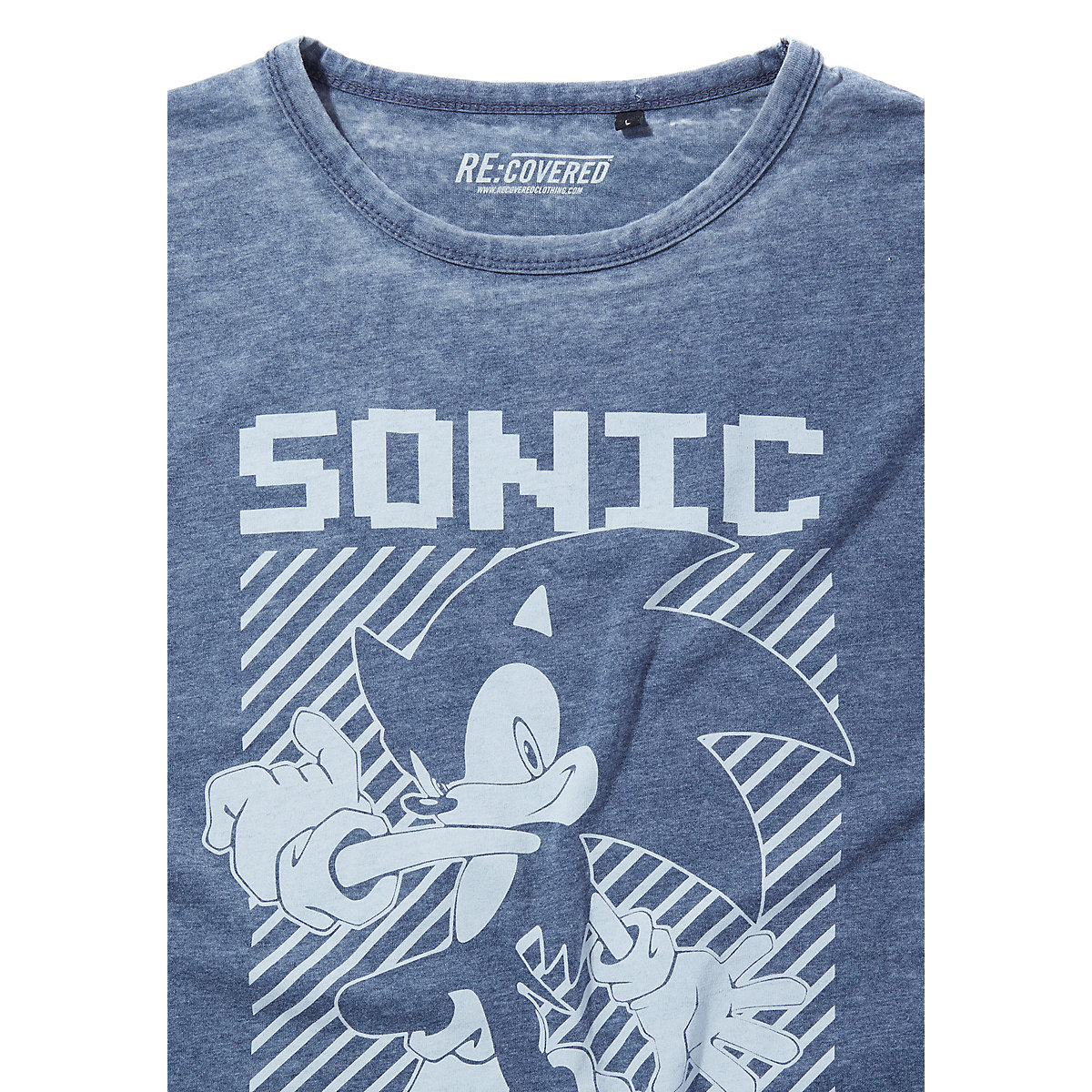 RE:COVERED™ Recovered T-Shirt Sonic The Hedgehog Mono Japan Blue T-Shirts AdultM blau PR11298