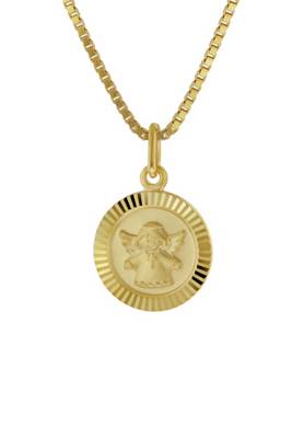 trendor Kinder-Anhänger Engel Gold 750 (18K) mit vergoldeter Silberkette Halsketten gold