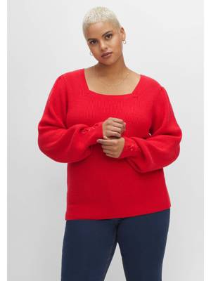 sheego Pullover Pullover rot
