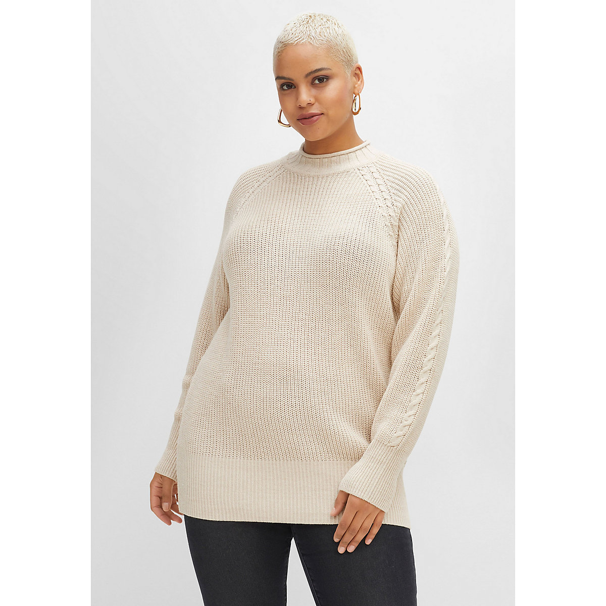 sheego Pullover Pullover beige