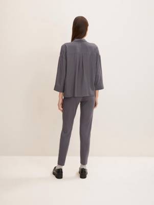 TOM TAILOR Blusen &amp; Shirts Hemdbluse mit aufgesetzten Taschen Langarmblusen grau