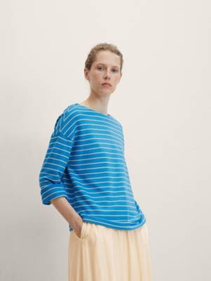 TOM TAILOR Strick & Sweatshirts Gestreiftes Sweatshirt Sweatshirts weiß
