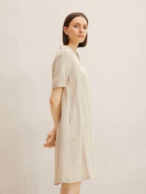 TOM TAILOR Kleider & Jumpsuits Poloshirt-Kleid Jerseykleider beige