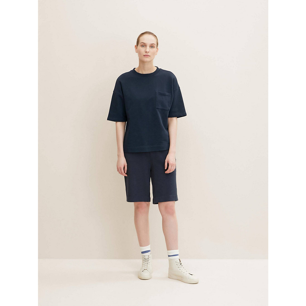 TOM TAILOR Hosen & Chino Gemütliche Sweatshorts Shorts dunkelblau TOM TAILOR Hosen & Chino Gemütliche Sweatshorts Shorts dunkelblau