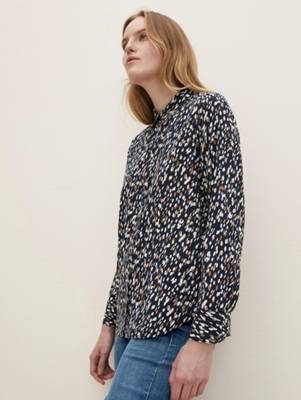 TOM TAILOR Blusen & Shirts Regular Fit Hemdbluse mit Ärmeln mit Turn-Up-Option Langarmblusen blau
