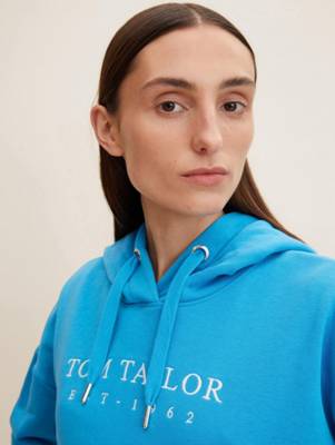 TOM TAILOR Strick &amp; Sweatshirts Hoodie mit Logo Stickerei Sweatshirts blau SE10697