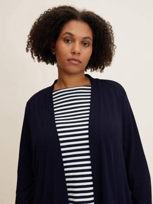 TOM TAILOR T-Shirt Plus Longstrickjacke T-Shirts dunkelblau