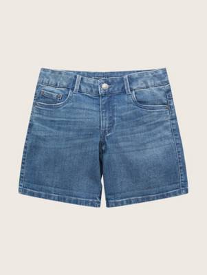 TOM TAILOR Jeanshosen Shorts mit aufgerolltem Saum Jeansshorts stein