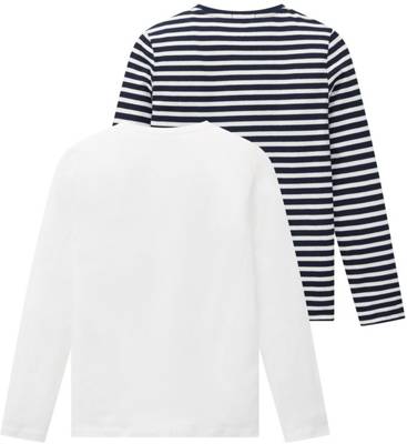 TOM TAILOR T-Shirt Langarmshirt im Doppelpack  T-Shirts weiß