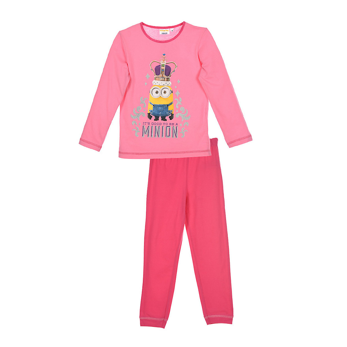Minions Minions Schlafanzug Pyjama Langarm Shirt + Schlaf-Hose rosa