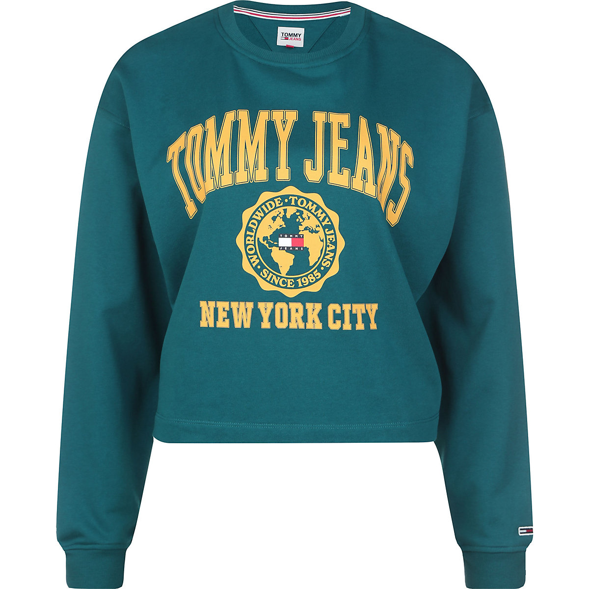 TOMMY JEANS Tommy Jeans Sweater Crop College Logo Sweatshirts grün
