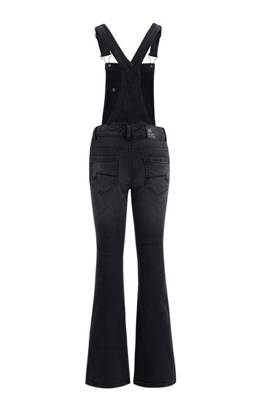WE Fashion Mädchen-Superskinny-Latzhose mit ausgestelltem Bein Jumpsuits für Mädchen schwarz