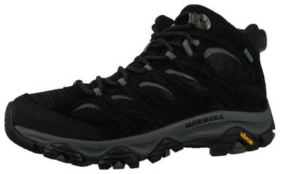 MERRELL Herren Wanderstiefel Wanderschuhe Moab 3 Mid GTX J036243 Schwarz Black/Grey Leder mit Vibram TC5+ & EVA & Kinetic Fit Klassische Stiefel schwarz