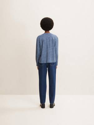 TOM TAILOR Blusen &amp; Shirts Loose Fit Bluse  Langarmblusen blau-kombi