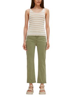 comma casual identity Feinstrick-Top mit Streifenmuster Pullover beige