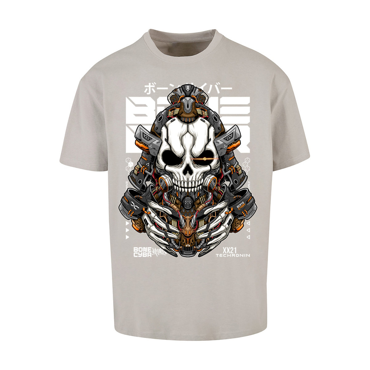 F4NT4STIC Bone Cyber Techronin CYBERPUNK STYLES T-Shirts hellgrau