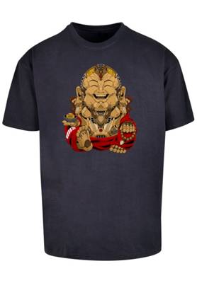 F4NT4STIC Happy Cyber Buddha CYBERPUNK STYLES T-Shirts dunkelblau
