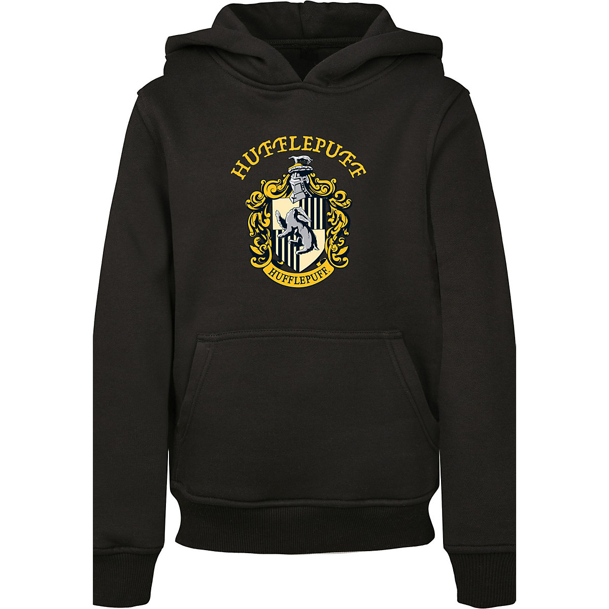 F4NT4STIC Harry Potter Hufflepuff Crest Kapuzenpullover schwarz
