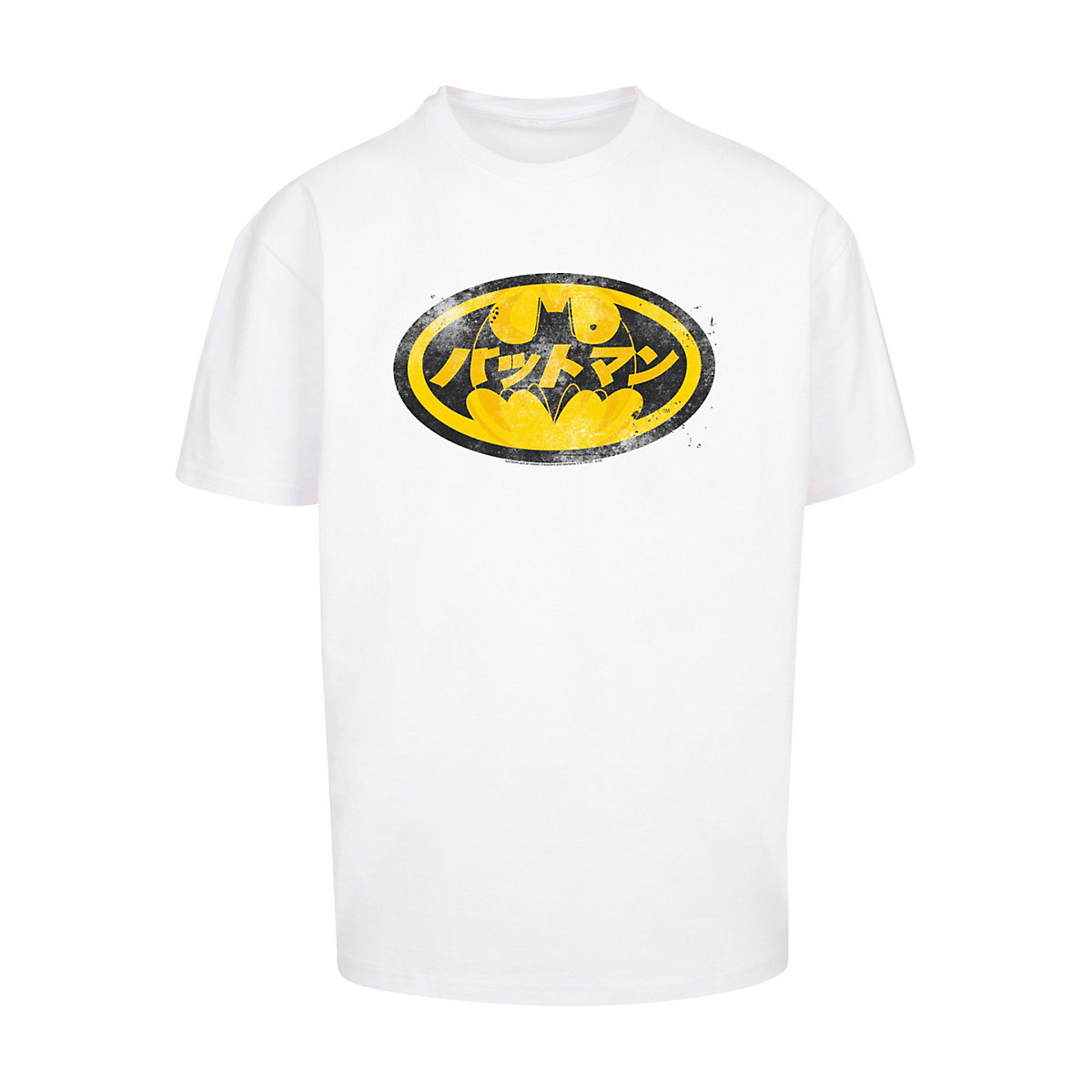F4NT4STIC DC Comics Batman Japanese Logo Yellow T-Shirts weiß